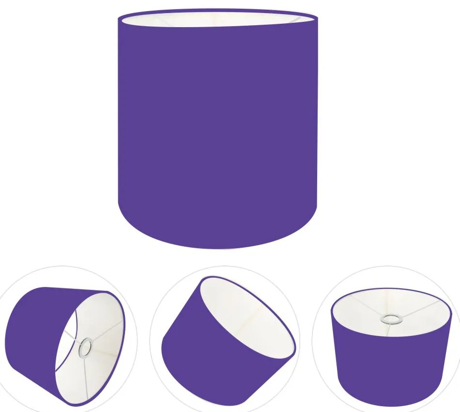 Cúpula Abajur Cilíndrica Cp-7005 Ø18x18cm Roxo