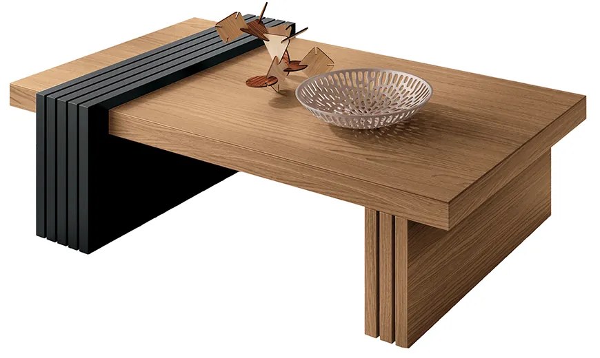 Mesa de Centro para Sala de Estar Riad Freijó/Preto  G26 - Gran Belo