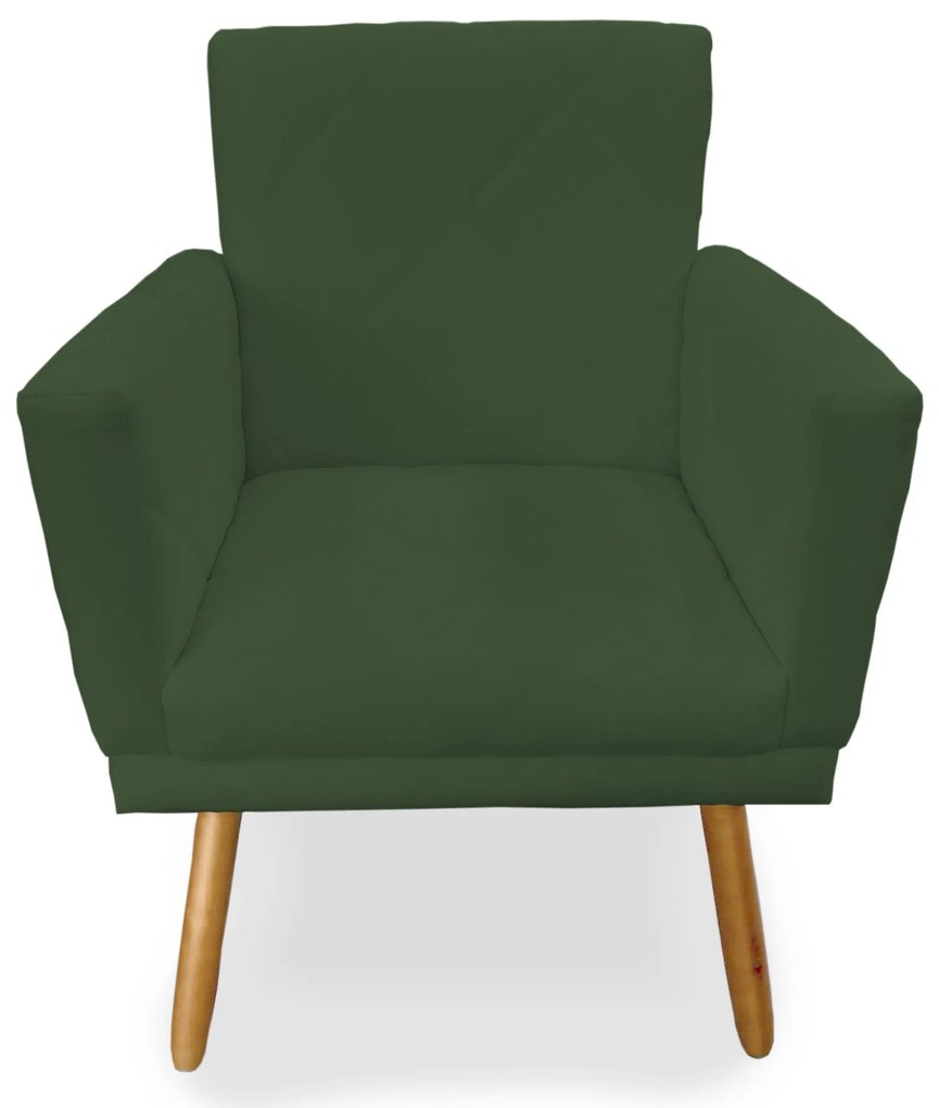 Poltrona Decorativa Lívia Pés Palito Suede Verde - Sheep Estofados - Verde escuro