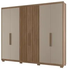 Guarda Roupa Casal 260cm 6 Portas Gaia Carvalho/Fendi Z17 - Mpozena