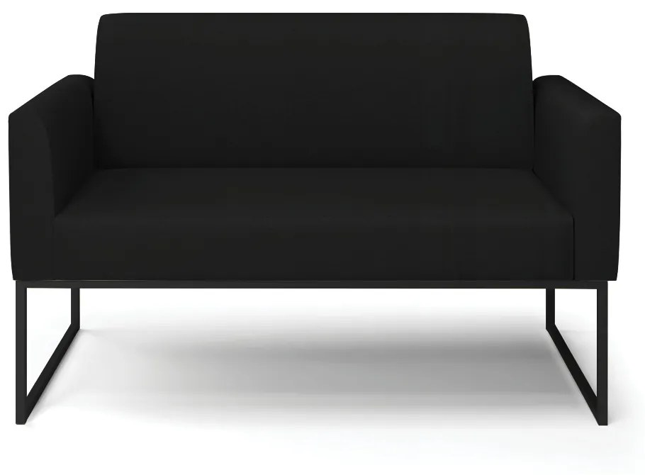 Sofá Namoradeira Base Industrial Preto Marisa Linho D03 - DRossi - A79 Preto