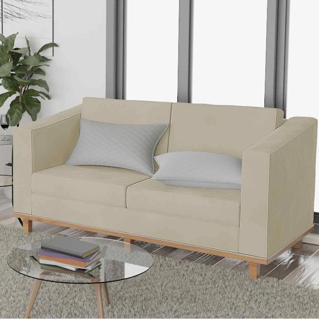 Sofá 2 Lugares Europa Linho Bege ADJ Decor
