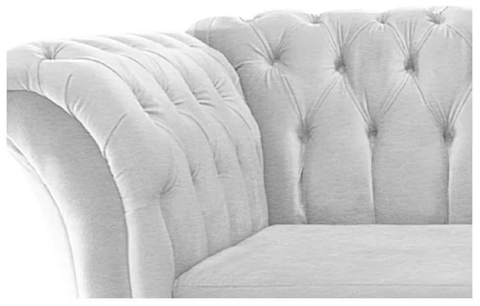 Poltrona Decorativa Chesterfield Sofia Corano Branco - ADJ Decor