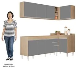 Armário de Cozinha Modulado de Canto Esquerdo 4 Peças CP49 Balcão sem