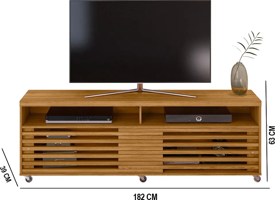 Rack TV 75Pol 182cm Bancada para Sala Nerion M20 - D'Rossi - Cumaru