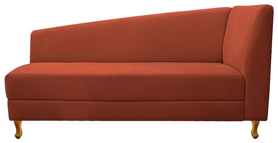 Recamier Valéria 160cm Lado Esquerdo Suede Terracota - ADJ Decor