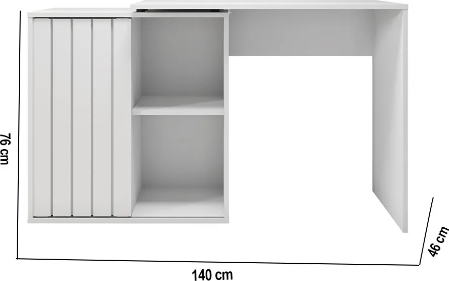 Escrivaninha Mesa Computador 140cm Tamires C01 - D'Rossi - Branco Fosco