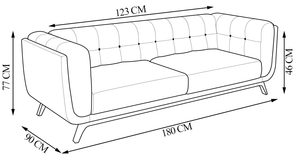 Sofá Decorativo Sala de Estar 180cm Rocket 2 Lugares Base Madeira Boucle Bege G45 - Gran Belo