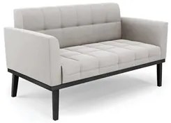 Sofá Namoradeira e 2 Poltronas Base Madeira Preto Ana Veludo Cinza - I