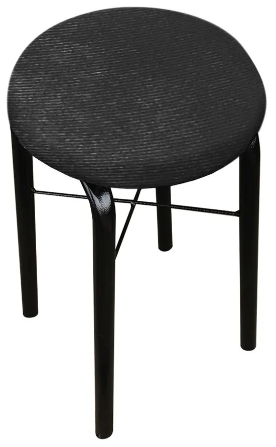 Kit 02 Banquetas Baixa Manu Suede Preto D'Rossi