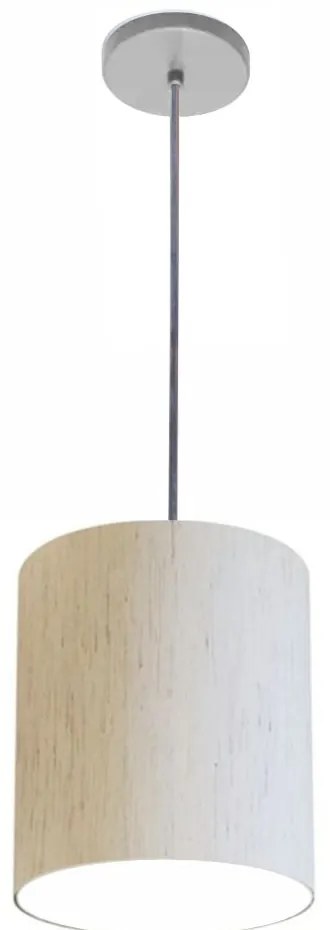 Lustre Luminária Pendente Vivare Free Lux PE-4104CZ Cúpula em Tecido 15x25cm