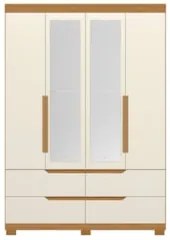 Guarda Roupa Solteiro 160cm com Espelho Doble Cinamomo/Off  - Albatroz