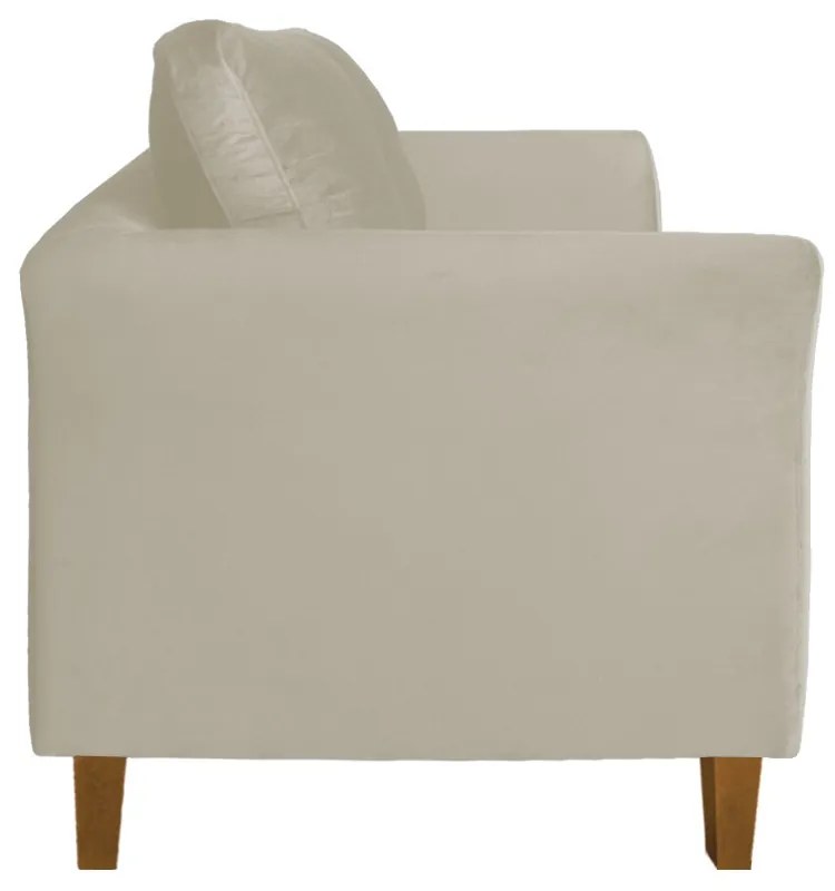 Kit Sofá Namoradeira + 2 Poltronas Ibis Decorativa Suede Bege