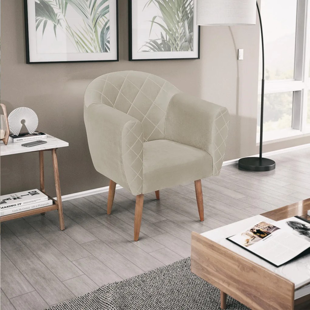 Kit 02 Poltronas Grazi Pés Palito Suede - ADJ Decor