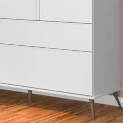 Jogo De Quarto Infantil Guarda Roupa e Cômoda 100% MDF Z39 Mel Branco