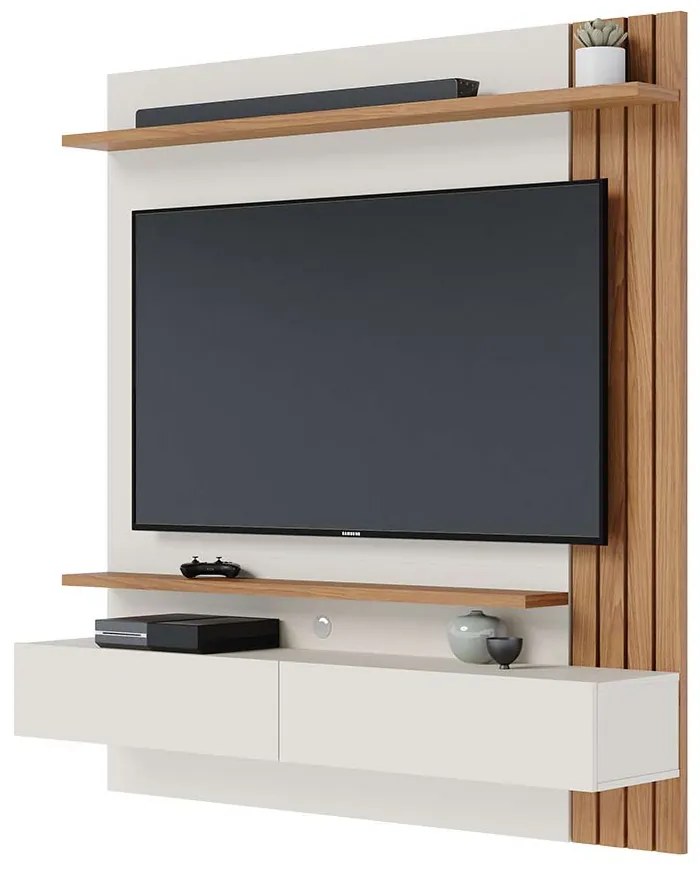 Home Painel Suspenso 150cm Ripado Railay Off White/Freijó G73 - Gran Belo