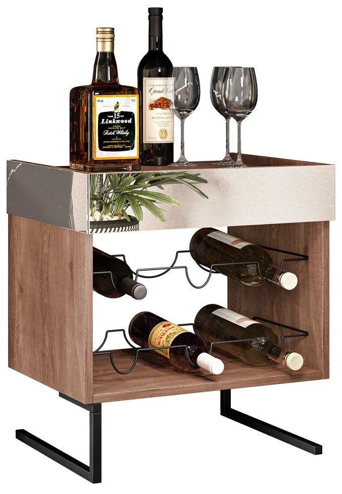 Kit Adega e Aparador Industrial com Espelho Boreal Demolição D08 - D'Rossi