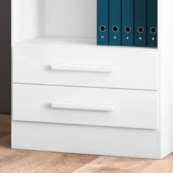 Estante Livreiro 2 Gavetas e 5 Prateleiras Fancy Q01 Branco - Mpozenat