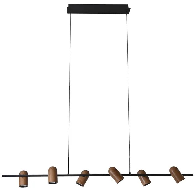 Pendente Metal Preto Madeira Forest