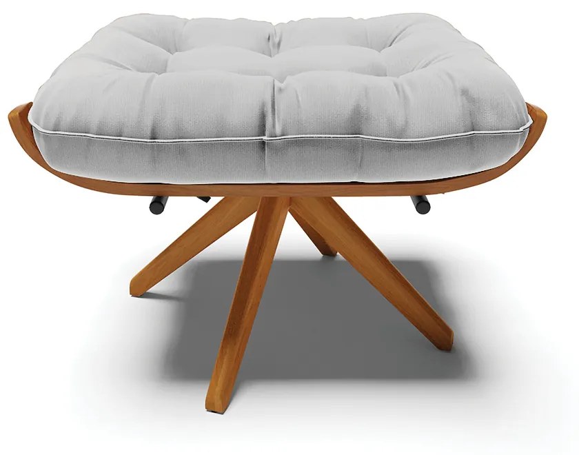 Puff Giratório Costela Suede Cinza Base de Madeira MA30 M11 - D'Rossi