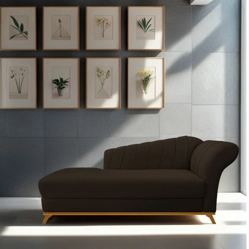 Recamier Vanessa 160cm Lado Esquerdo Corano Marrom - ADJ Decor