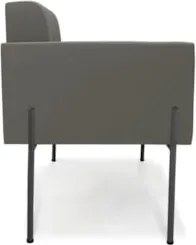 Poltrona Para Sala Pé Metal Preto Kit 2 Ana Suede Grafite - Ibiza