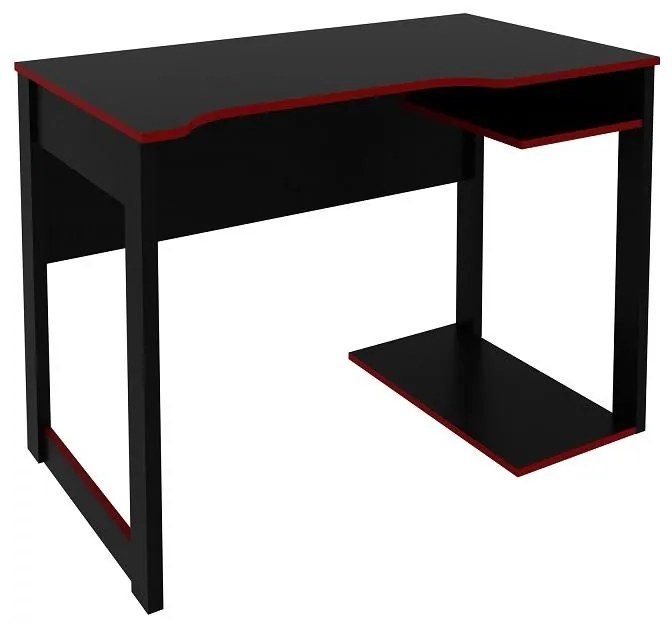Mesa Gamer Escrivaninha Home Office Nicho Preto Vermelho