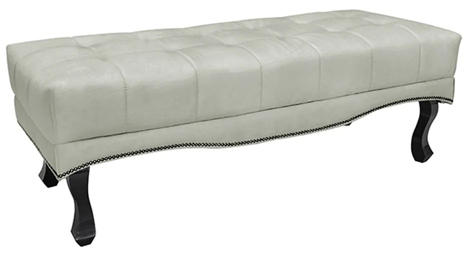Recamier Decorativo 160cm Loewe Veludo Pés de Madeira Prata G63 - Gran Belo
