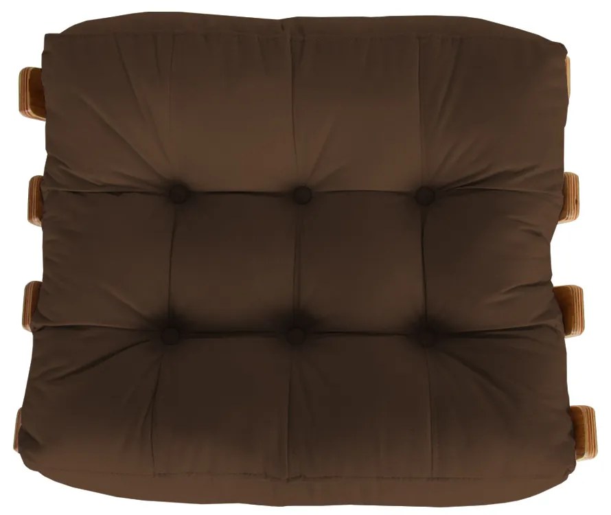 Puff Decorativo Sala de Estar Costela Rib Suede Marrom