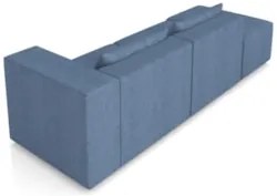 Sofá 5 Lugares 363cm Com Puff Esquerdo Fay Linho Azul Z55 - Mpozenato