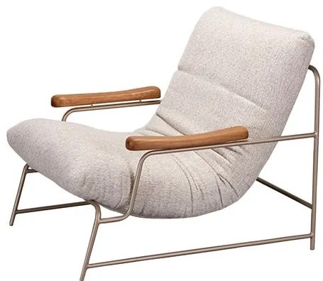 Poltrona Naos Bouclé Italy Base Aço Carbono Champagne - 77159 Sun House
