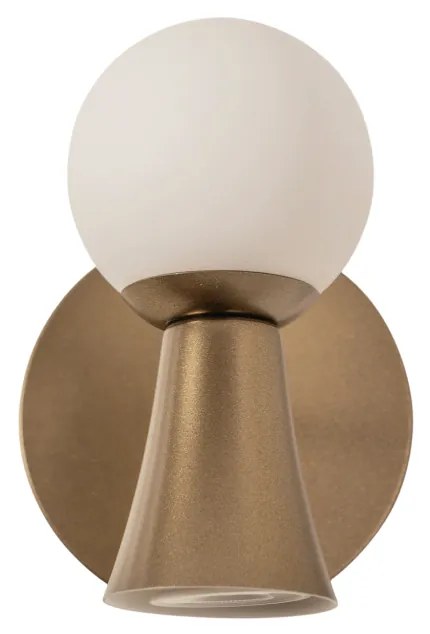 Arandela Dirham 14X18,7X18,5Cm 1Xg9 + 1Xmr16 Alumínio E Globo Ø10Cm |... (DR-M Dourado Metálico, AMBAR)