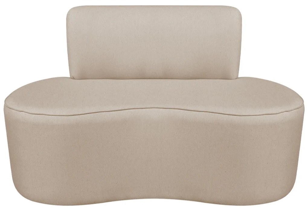 Sofá Curvo 2 Lugares Orgânico Escritório Recepção Sala Amsterdã 130cm Linho - ADJ Decor