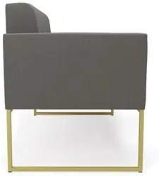 Sofá Namoradeira Base Industrial Dourado Ana Suede Grafite - Ibiza