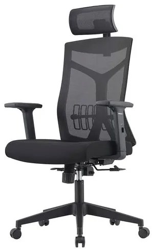 Cadeira Office Lugano Tela Preta Base Nylon com Rodízio - 76635 Sun House