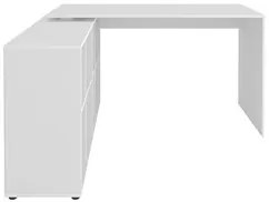 Mesa Escrivaninha em L 140x130cm 8 Nichos Eron A06 Branco - Mpozenato