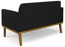 Sofá Namoradeira e 2 Poltronas Base Madeira Castanho Maressa Linho Pre