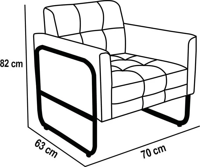 Poltrona Sala Industrial Alta Tubo Dourado Kit 2 Elisa Suede D03 - D'Rossi - Bege