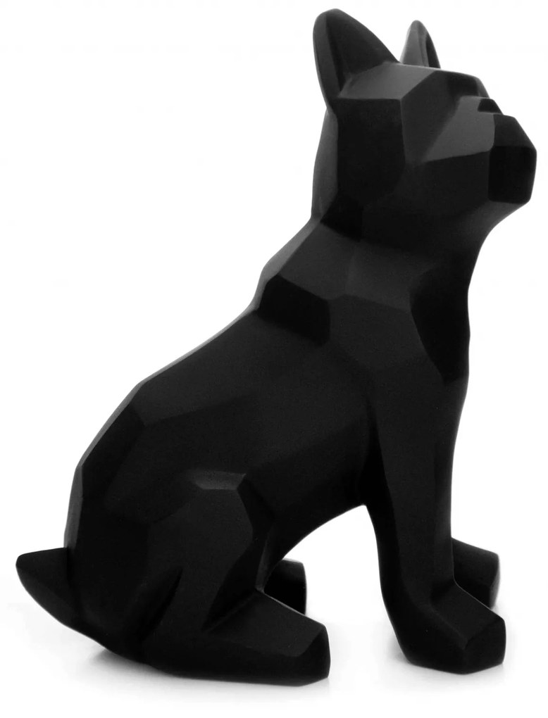 Escultura Decorativa Cachorro Em Resina Preto 26x20cm - D'Rossi