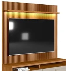 Rack com Painel Ripado para TV 75 Pol. 180cm Golden L06 Nature/Off Whi