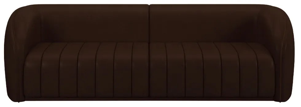Sofá Decorativo Sala de Estar 332cm Adam 4 Lugares PU Marrom G45 - Gran Belo