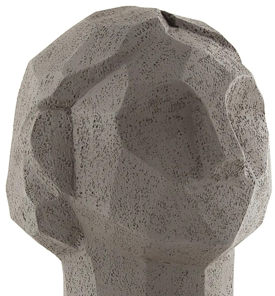 Escultura Decorativa "Rosto" Em Poliresina Cinza 24x15 Cm - D'Rossi
