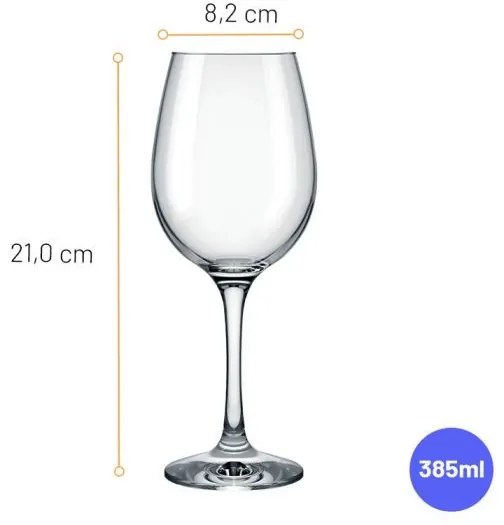 Taça de Vidro para Vinho Nadir Barone 385ml