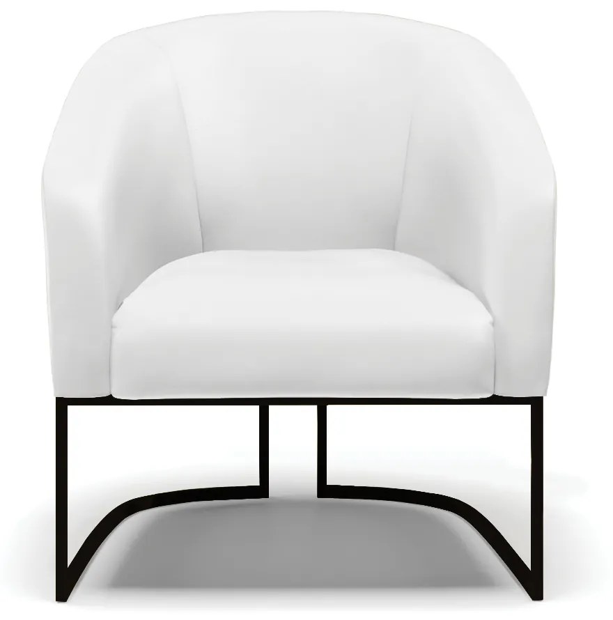 Poltrona Stella Corino Base Industrial Preto D03 - D'Rossi - Branco