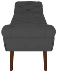 Puff Recamier Calçadeira 195cm Pés Palito Madeira Vêneto Z37 Veludo Ch
