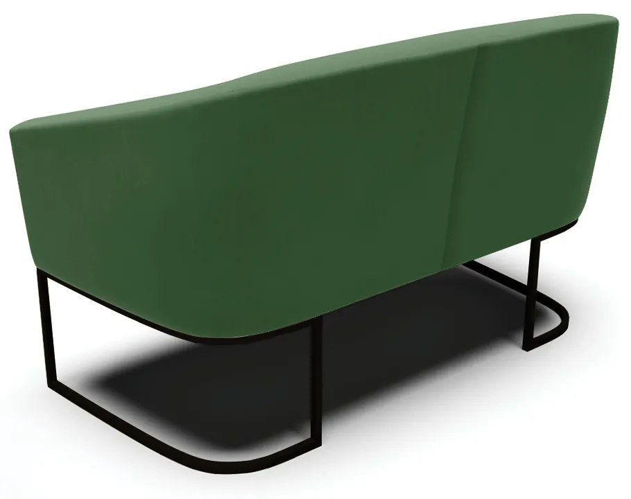 Sofá 2 Lugares Namoradeira Industrial Preto Stella Suede Verde D03 - D'Rossi