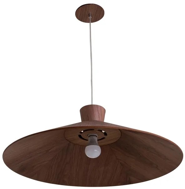 Pendente Conico Madeira Nogueira 64Cm