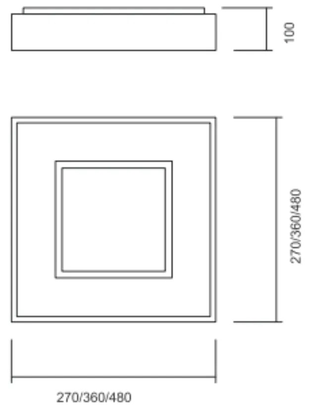 Plafon Meg 27X27Cm Led 16,4W Bivolt | Usina 19030/27 (RG-M Rosê Metálico, 3000k)