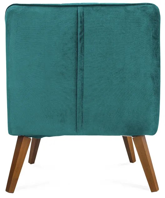 Kit 2 Poltronas Decorativas Dalia Pés de Madeira Suede Turqueza - Sheep Estofados - Água