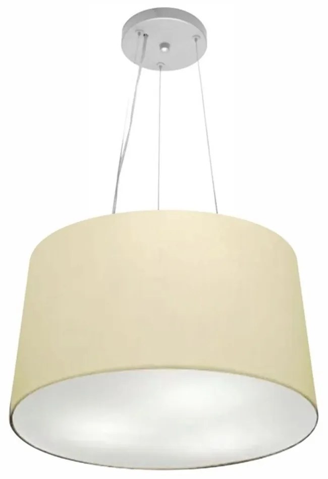 Lustre Pendente Cone Md-4153 Cúpula em Tecido 30/45x40cm Algodão Crú - Bivolt